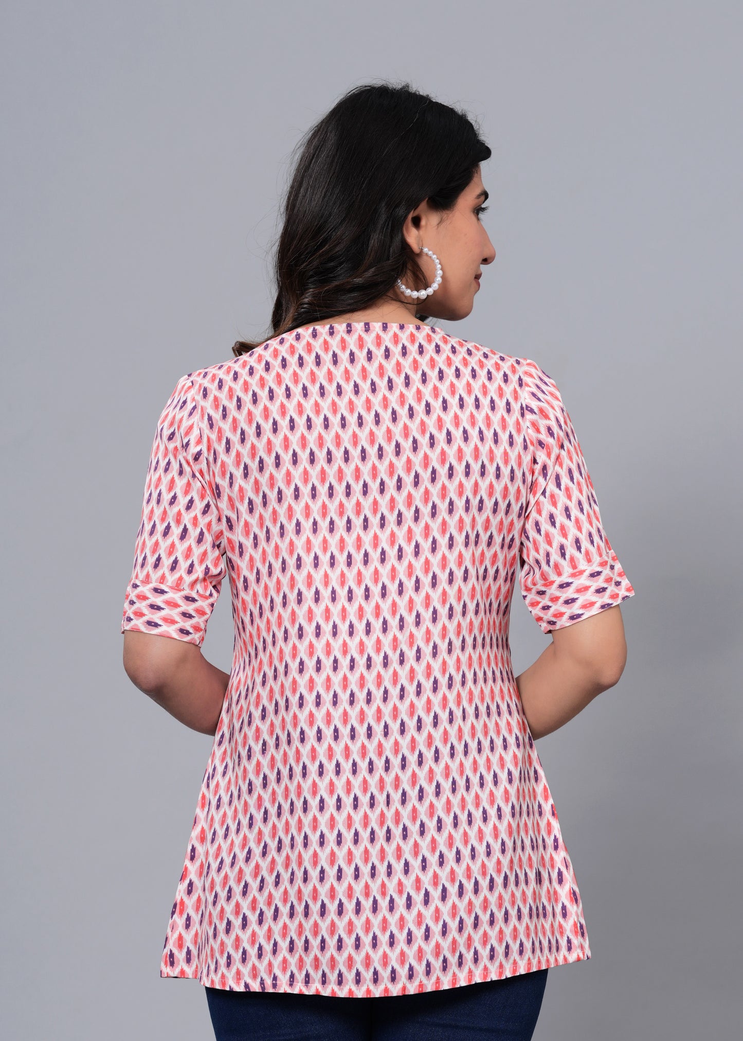 Pink, Purple, and White Regular A-Line Maternity Top