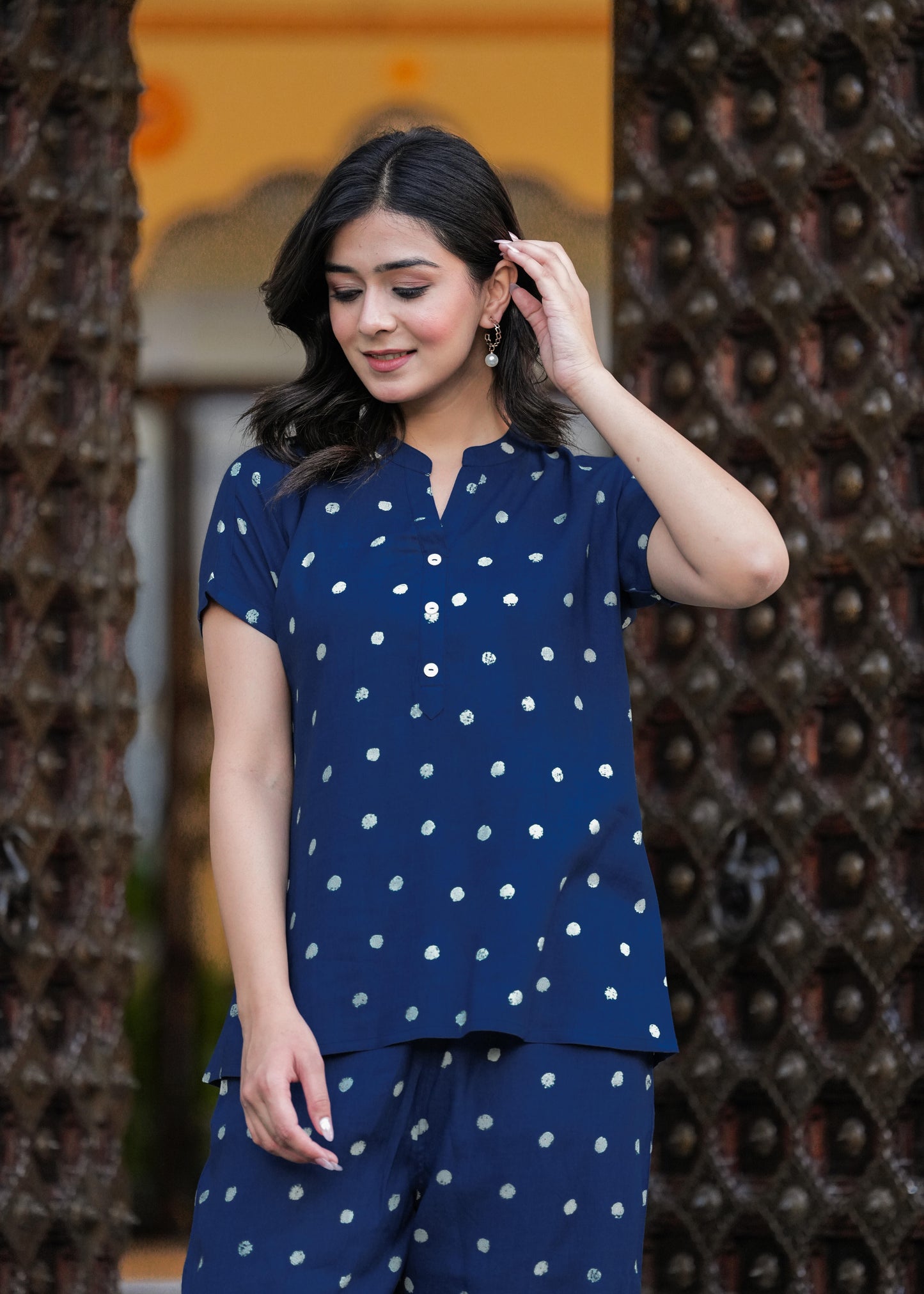 Blue Women Printed Night suit