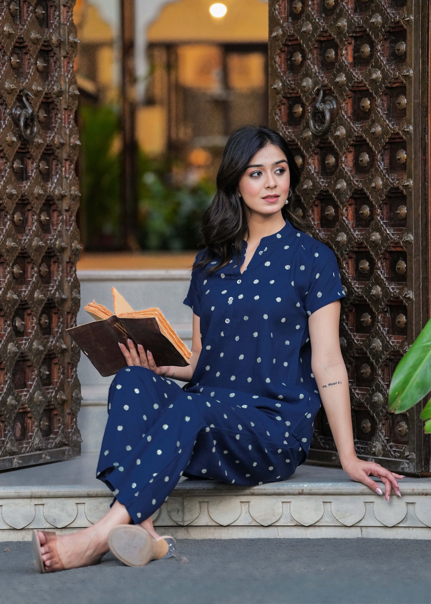Blue Women Printed Night suit