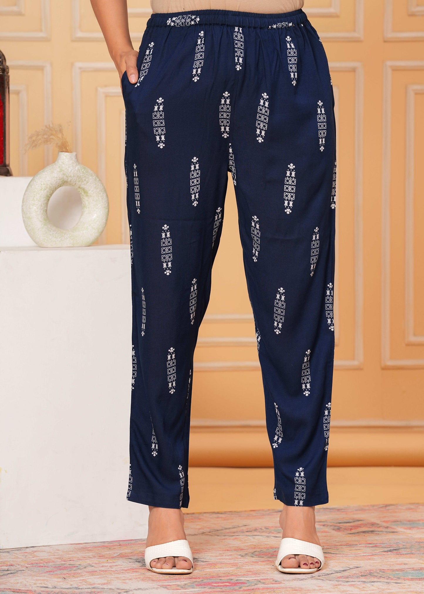 Dark Blue Women Printed Night suit