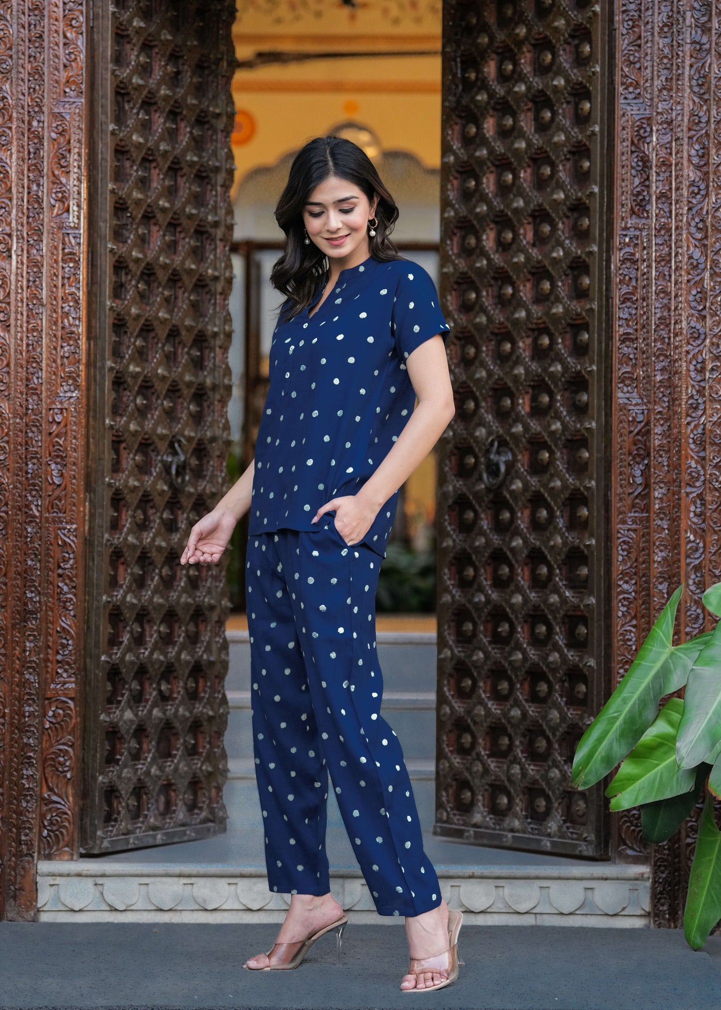 Blue Women Printed Night suit