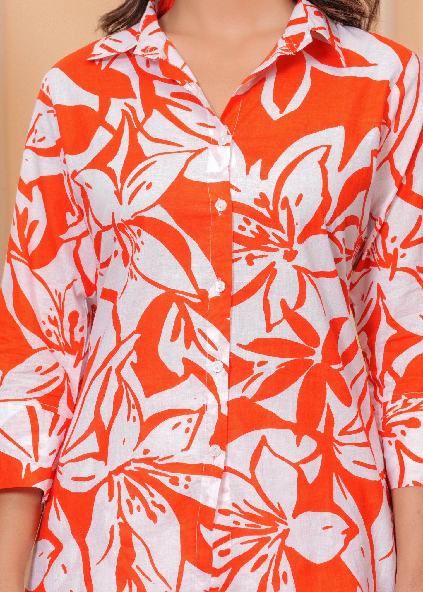 Floral Printed Pure Cotton Shirt & Trouser