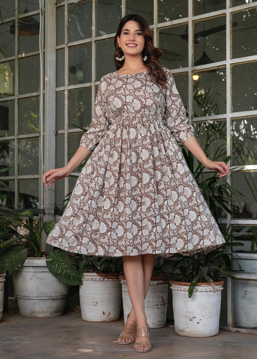 Women Ethnic Motifs Printed Fit & Flared Dress