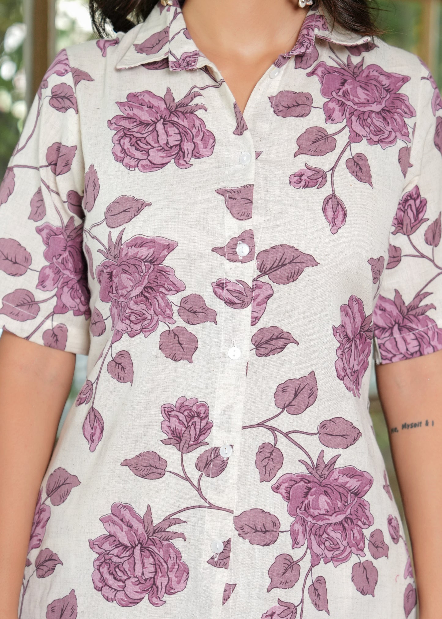 Floral Printed Pure Cotton Shirt & Trouser