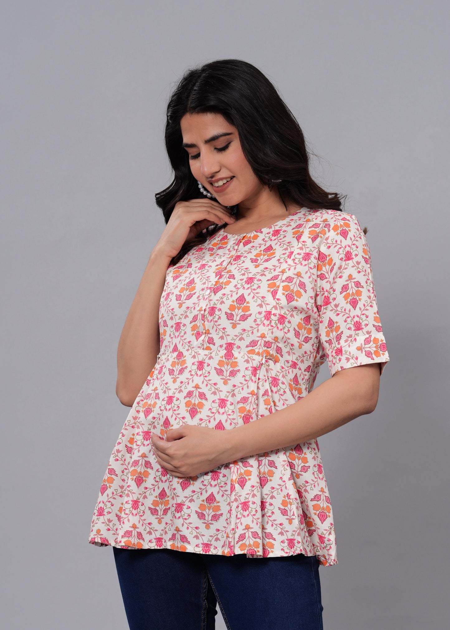 Off-White Regular A-Line Maternity Top