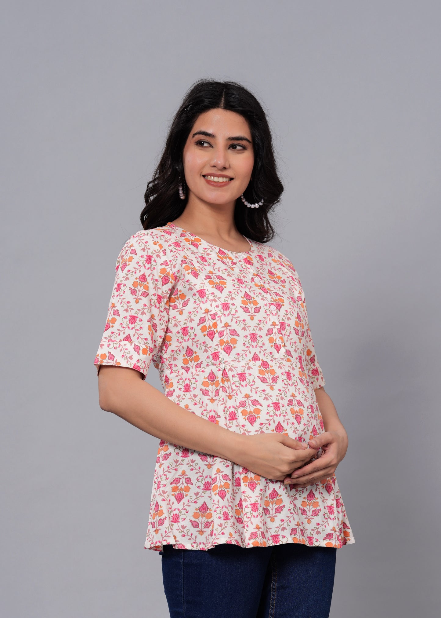 Off-White Regular A-Line Maternity Top