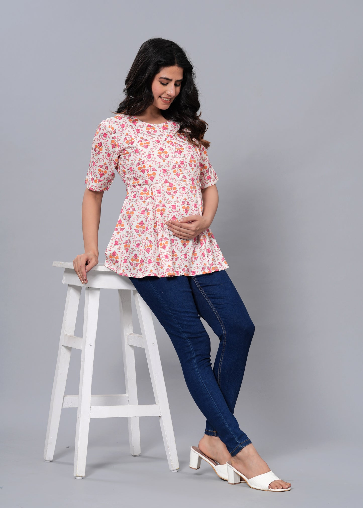 Off-White Regular A-Line Maternity Top