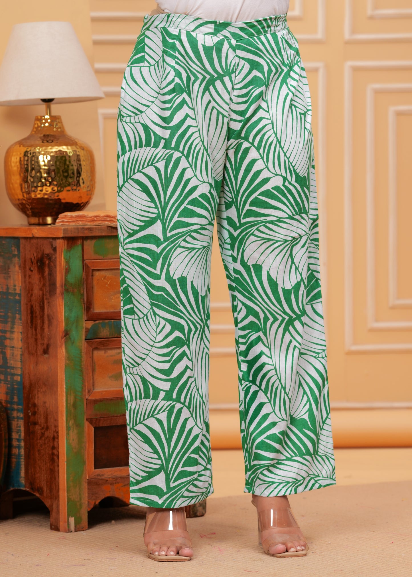 Prited Pure Cotton Shirt With Trousers